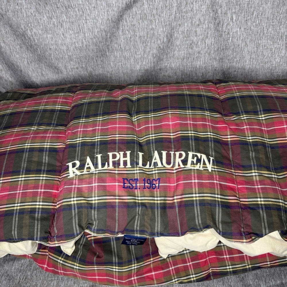Ralph Lauren RLR Reversible Down Alternative Comforter Twin Plaid /Beige